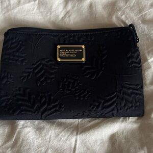 Marc Jacobs Black Floral Cosmetic Pouch 9” x 6”